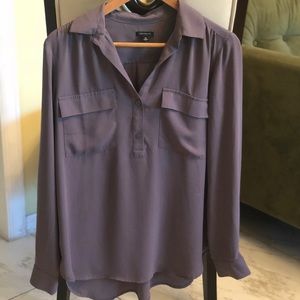 Gray Ann Taylor utility blouse